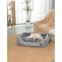 Produktbild von RAIKOU Hundebett Hypoallergen Waschbares Plüsch Hundekissen Grau 80x60x7 cm