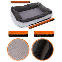 Produktbild von RAIKOU Hundebett und Katzenbett aus Oxford-Gewebe mit abnehmbarem Bezug und wasserabweisendem Boden Braun 80 x 60 cm