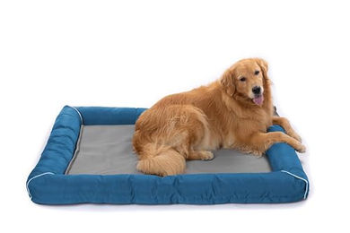 RAIKOU Hundebett und Katzenbett Blau 120 x 90 cm mit abnehmbarem Bezug und wasserabweisendem Boden – Bild 1 von 7