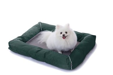 RAIKOU Hundebett und Katzenbett Dunkelgrün mit abnehmbarem Bezug und wasserabweisendem Boden 80 x 60cm – Bild 1 von 6