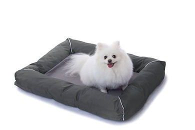 RAIKOU Hundebett und Katzenbett Grau 80 x 60 cm mit abnehmbarem Bezug und wasserabweisendem Boden - 80 cm – Bild 1 von 6