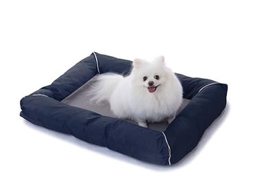 RAIKOU Hundebett und Katzenbett mit abnehmbarem Bezug und wasserabweisendem Boden in Navy Blau 80 x 60 cm - 80 cm – Bild 1 von 6