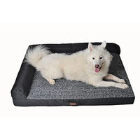 Produktbild von RAIKOU Hundebett weiches Hundekissen aus Plüsch grau melange waschbar 80x60x7cm