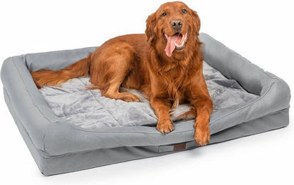 RAIKOU Hundebett XXL aus Polyester in Grau mit abnehmbarem Kissen und waschbarer Polsterung – Bild 1 von 9