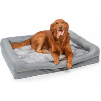 Produktbild von RAIKOU Hundebett XXL aus Polyester in Grau mit abnehmbarem Kissen und waschbarer Polsterung