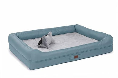 RAIKOU Hundebett XXL Blau mit abnehmbarem Kissen und Polsterung 100 x 80 x 9 cm – Bild 1 von 7