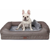 Produktbild von RAIKOU Hundebett XXL für erwachsene Hunde mit abnehmbarem Kissen aus Polyester, gepolsterter Schlafplatz für Gelenke und Allergiker, Braun oder Grau