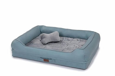 RAIKOU Hundebett XXL mit abnehmbarem Kissen Blau 80 x 60 x 7 cm – Bild 1 von 8