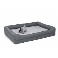 Produktbild von RAIKOU Hundebett XXL mit abnehmbarem Kissen, gepolstert und waschbar, Dunkelgrau, 120 x 90 x 10 cm