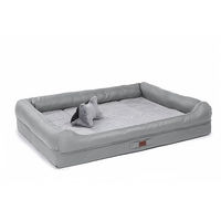 Produktbild von RAIKOU Hundebett XXL mit abnehmbarem Kissen, gepolstert und waschbar, Hellgrau, 100 x 80 x 9 cm