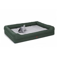 Produktbild von RAIKOU Hundebett XXL mit abnehmbarem Kissen und Polsterung in Dunkelgrün 120 x 90 x 10 cm