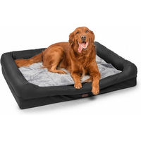 Produktbild von RAIKOU Hundebett XXL Schlafplatz für erwachsene Hunde aus Polyester mit abnehmbarem Kissen und waschbarer Polsterung Schwarz Grau