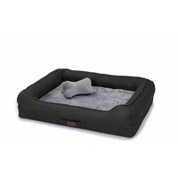 Produktbild von RAIKOU Hundebett XXL Schlafplatz für erwachsene Hunde mit abnehmbarem Kissen aus Polyester in Schwarz