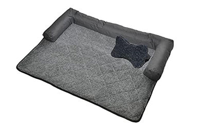 RAIKOU Hundedecke als Sofaschutz und Kofferraumschutz mit Antirutsch-Beschichtung und Reißverschluss aus Polyester in Schwarz oder Grau – Bild 1 von 8