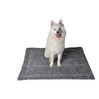 Produktbild von RAIKOU Hundedecke und Katzendecke aus Fleece mit Plüschkissen, rutschfest und waschbar, Grau Melange, 60x40cm