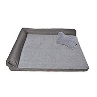 Produktbild von RAIKOU Weiches Hundebett aus Plüsch in Hellgrau Melange 100x80x9cm Waschbares Hundekissen