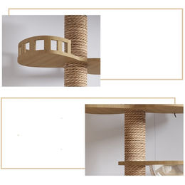 RAIKOU XXL Kratzbaum für Katzen mit Katzenhöhle und Sisal-Seil in Beige Natur 265 cm – Bild 1 von 4