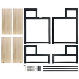 RAMROXX Hundetreppe Hundeleiter aus Holz mit 4 Stufen bis 43cm hoch in Braun Natur für kleine Hunde und erwachsene Hunde – Bild 1 von 13