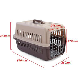 RAMROXX Tier Transportbox für Hund und Katze aus Kunststoff XL Beige Braun 36x59x36cm – Bild 1 von 5