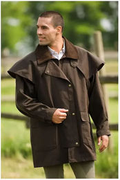 Produktbild von Randol's Regenmantel Reiten 3/4 für Herren aus Baumwolle Braun XL wasserabweisend