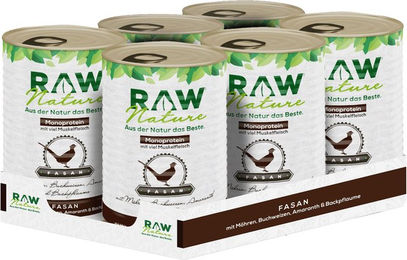 RAW Nature Nassfutter Fasan Pur mit Möhren & Amaranth getreidefrei Monoprotein für Hunde aller Größen und Altersstufen 1000g – Bild 1 von 4