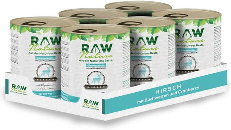RAW Nature Nassfutter Hirsch mit Möhren und Amaranth Monoprotein Stückchen in Sauce 1000g – Bild 1 von 4