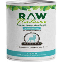 Produktbild von RAW Nature Nassfutter Hirsch Stückchen in Sauce Monoprotein für Hunde
