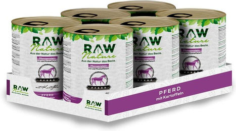 RAW Nature Nassfutter Pferd mit Kartoffeln Stückchen in Sauce für Hunde aller Altersstufen 4800g – Bild 1 von 4