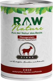 RAW Nature Nassfutter Ziege Stückchen in Sauce Monoprotein Getreidefrei für sensible Hunde 400g – Bild 1 von 4