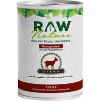 Produktbild von RAW Nature Nassfutter Ziege Stückchen in Sauce Monoprotein Getreidefrei für sensible Hunde 400g