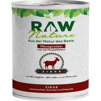 Produktbild von RAW Nature Nassfutter Ziege Stückchen in Sauce Monoprotein Getreidefrei für sensible Hunde 800g