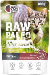 Produktbild von RAW PALEO Kitten Nassfutter Thunfisch Monoprotein getreidefrei und hypoallergen 100 g