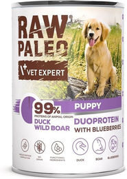 Produktbild von RAW PALEO Nassfutter Ente und Wildschwein für Welpen getreidefrei 400g