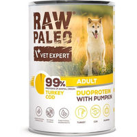Produktbild von RAW PALEO Nassfutter für adulte Hunde mit Truthahn, Kabeljau und Kürbis getreidefrei 400g