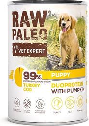 Produktbild von RAW PALEO Nassfutter Pute und Kabeljau getreidefrei für Welpen 400g