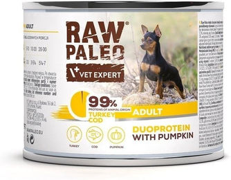 Produktbild von RAW PALEO Nassfutter Truthahn und Kabeljau getreidefrei für adulte Hunde 200g