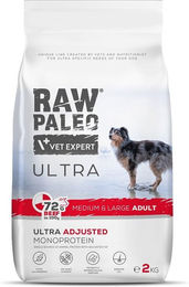 Produktbild von RAW PALEO Ultra Beef Hundefutter für ausgewachsene mittlere und große Hunde, getreidefrei und monoprotein, 2kg - 2 kg