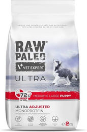 RAW PALEO Ultra Beef Trockenfutter für Welpen Mittelgroße und Große Hunde Getreidefrei Monoprotein 2kg - 2 kg – Bild 1 von 2