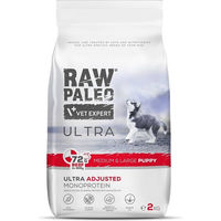 Produktbild von RAW PALEO Ultra Beef Trockenfutter für Welpen Mittelgroße und Große Hunde Getreidefrei Monoprotein 2kg - 2 kg