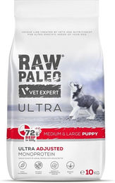 Produktbild von RAW PALEO Ultra Beef Welpenfutter für mittlere und große Rassen getreidefrei und hypoallergen 10kg - 10 kg