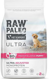 Produktbild von RAW PALEO Ultra Pork Welpenfutter für mittelgroße und große Hunde getreidefrei Monoprotein 2kg