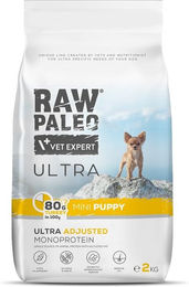 Produktbild von RAW PALEO Ultra Turkey Mini Puppy Hundefutter für Welpen kleiner Rassen Truthahn getreidefrei hypoallergen monoprotein 2kg