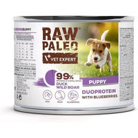 Produktbild von RAW PALEO Welpenfutter Ente und Wildschwein getreidefrei 200g