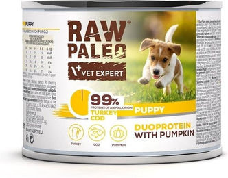 Produktbild von RAW PALEO Welpenfutter Truthahn und Kabeljau getreidefrei 200g
