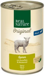REAL NATURE Hund Nassfutter Adult Lamm 6x400 g ohne Farb-, Aroma- oder Konservierungsstoffe und ohne Zucker - 6 x 400 g – Bild 1 von 2
