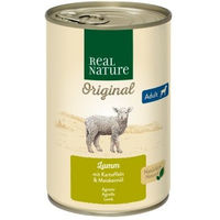 Produktbild von REAL NATURE Hund Nassfutter Adult Lamm 6x400 g ohne Farb-, Aroma- oder Konservierungsstoffe und ohne Zucker - 6 x 400 g