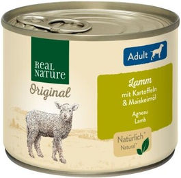 Produktbild von REAL NATURE Hund Nassfutter Adult Lamm mit Kartoffeln ohne Farb- und Aromastoffe 24x200 g - 24 x 200 g