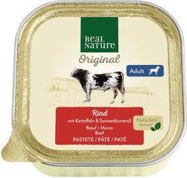Produktbild von REAL NATURE Hund Nassfutter Adult Rind 68 x 100 g ohne Zusatz von Farbstoffen Aromastoffen Konservierungsstoffen oder Zucker - 68 x 100 g