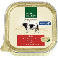 Produktbild von REAL NATURE Hund Nassfutter Adult Rind 68 x 100 g ohne Zusatz von Farbstoffen Aromastoffen Konservierungsstoffen oder Zucker - 68 x 100 g