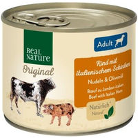 Produktbild von REAL NATURE Hund Nassfutter Adult Rind mit italienischem Schinken ohne Farb- und Aromastoffe 24x200 g - 24 x 200 g